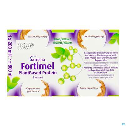 Fortimel/plantbased/protein 200ml Flasche Cappuccino 4st, A-Nr.: 5919624 - 10