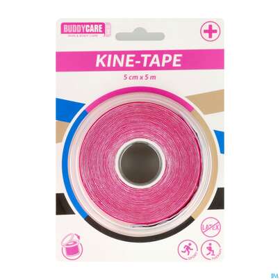 Tape Buddycare/med Kinesiologie Latexfrei 5cmx 5m Pink Rosa 1st, A-Nr.: 5845044 - 02