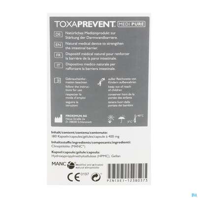 Toxaprevent Froximun/klinoptilolith Zeolith Natur Pure Mamc Medi Kapseln 180st, A-Nr.: 5858443 - 03