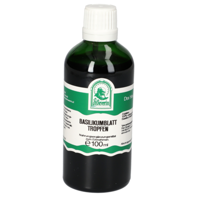 Sie sehen eine Packung BASILIKUMBLATT TROPFEN 100 ML, Produktbild: 01 BASILIKUMBLATT TROPFEN 100 ML, A-Nr.: 5902078 - 01
