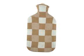 Wärmflasche Strick Öko-Tex Karo beige 2,0L, A-Nr.: 5912131 - 01