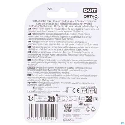Zahnpflege Gum Orthodontisches Wachs Minzgeschmack Nr 724 1st, A-Nr.: 5632101 - 08