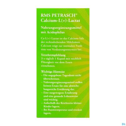 Rms-petrasch Kapseln +acidophilus Calcium L (+) Lactat Petrasch 60st, A-Nr.: 2332479 - 06