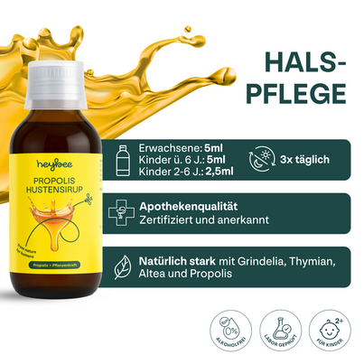 Sie sehen eine Packung Propolis Hustensirup, Produktbild: 04 Propolis Hustensirup, A-Nr.: 6022706 - 04