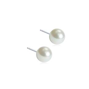Blomdahl Ohrstecker Perle weiß 6mm, A-Nr.: 6020280 - 01