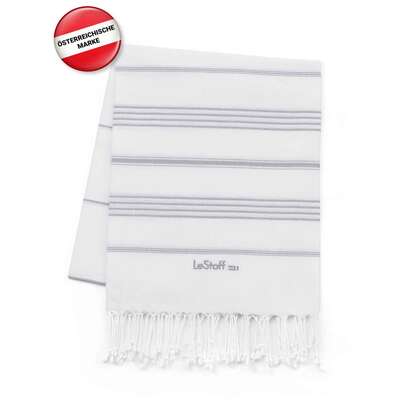 Sie sehen eine Packung LeStoff Hamamtuch White-Grey, Produktbild: 02 LeStoff Hamamtuch White-Grey, A-Nr.: 5839871 - 02