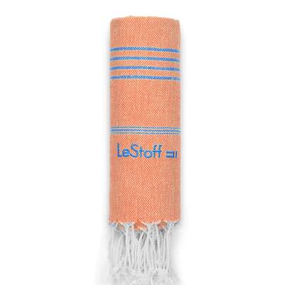 Sie sehen eine Packung LeStoff Hamamtuch Orange-Sky Blue, Produktbild: 01 LeStoff Hamamtuch Orange-Sky Blue, A-Nr.: 5839753 - 01