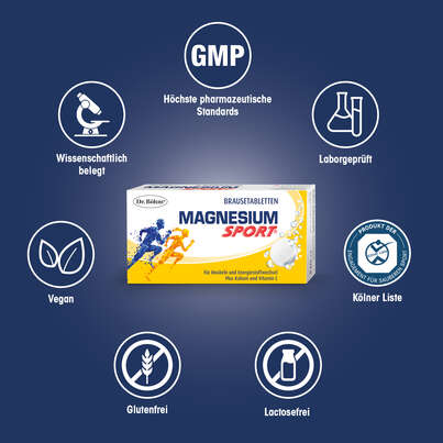 Sie sehen eine Packung Dr. Böhm Magnesium Sport Brausetabletten, Produktbild: 04 Dr. Böhm Magnesium Sport Brausetabletten, A-Nr.: 2745709 - 04