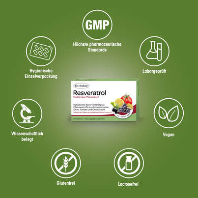 Sie sehen eine Packung Dr. Böhm Resveratrol Anti-Aging, Produktbild: 04 Dr. Böhm Resveratrol Anti-Aging, A-Nr.: 2979695 - 04