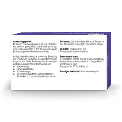 Sie sehen eine Packung Dr. Böhm Traubensilberkerze, Produktbild: 06 Dr. Böhm Traubensilberkerze, A-Nr.: 3524353 - 06