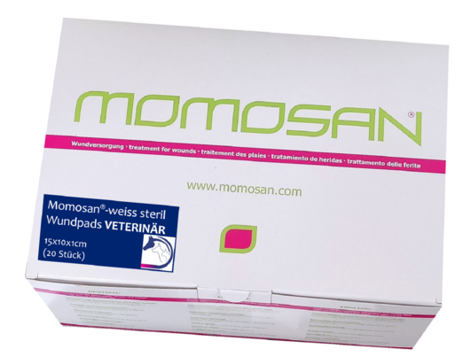 MOMOSAN-weiss steril Wund-Pads VETERINÄR 15x10x1, 20 Stück, A-Nr.: 5959291 - 01