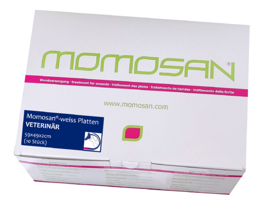Sie sehen eine Packung MOMOSAN-weiss Platte VETERINÄR 59x49x2cm, 10 Stück, Produktbild: 01 MOMOSAN-weiss Platte VETERINÄR 59x49x2cm, 10 Stück, A-Nr.: 5959233 - 01