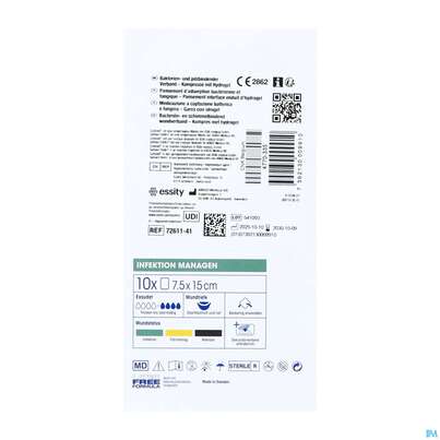 Cutimed/sorbact Gel Kompressen.bakterienbindend +hydrogel 7,5x 15cm Nr 7261111 10st, A-Nr.: 3691499 - 03