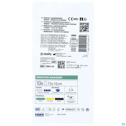 Cutimed/sorbact Gel Kompressen.bakterienbindend +hydrogel 7,5x 15cm Nr 7261111 10st, A-Nr.: 3691499 - 04