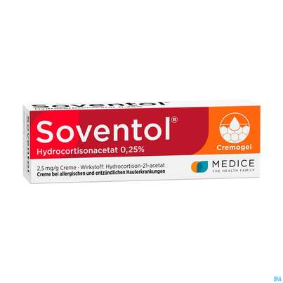Soventol Hydrocortisonacetat Creme 0,25% 20g, A-Nr.: 5518701 - 04