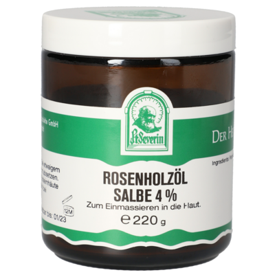 Sie sehen eine Packung ROSENHOLZÖL SALBE 4% 220 G, Produktbild: 01 ROSENHOLZÖL SALBE 4% 220 G, A-Nr.: 5802626 - 01