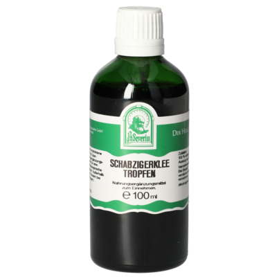 Sie sehen eine Packung SCHABZIGERKLEE TROPFEN 100 ML, Produktbild: 01 SCHABZIGERKLEE TROPFEN 100 ML, A-Nr.: 5832490 - 01