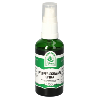 Sie sehen eine Packung PFEFFER SCHWARZ SPRAY 50 ML, Produktbild: 01 PFEFFER SCHWARZ SPRAY 50 ML, A-Nr.: 4933059 - 01