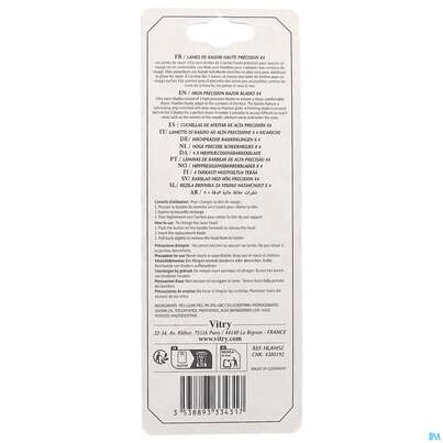 Sie sehen eine Packung Vitry Praezisionsersatzklingen 4 Hlam5 1st, Produktbild: 05 Vitry Praezisionsersatzklingen 4 Hlam5 1st, A-Nr.: 5609964 - 05