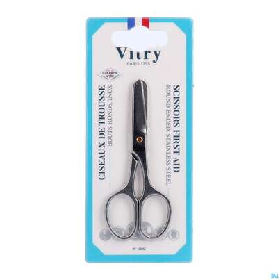 Sie sehen eine Packung Vitry Scherenset Rundspitze Inox 1pc, Produktbild: 01 Vitry Scherenset Rundspitze Inox 1pc, A-Nr.: 4633558 - 01
