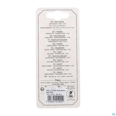 Vitry Zupfpinzette „prestige“ Rostfreier Edelstahl Gerade 1pc, A-Nr.: 4633707 - 06