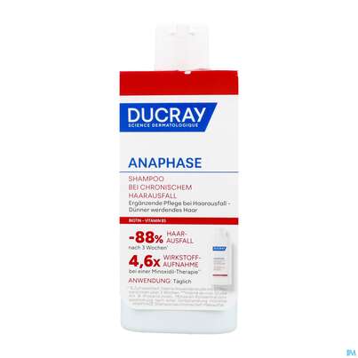 Sie sehen eine Packung Ducray Anaphase+ Ergänzungs-shampoo Gegen Haarausfall 200ml, Produktbild: 04 Ducray Anaphase+ Ergänzungs-shampoo Gegen Haarausfall 200ml, A-Nr.: 4541046 - 04