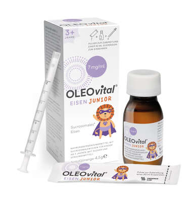 Sie sehen eine Packung OLEOvital® Eisen JUNIOR, Produktbild: 01 OLEOvital® Eisen JUNIOR, A-Nr.: 5564606 - 01