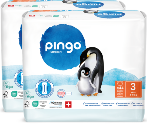 Bio Windeln Nr.3 Midi Jumbo 4-9kg Pinguin – Pingo Swiss, A-Nr.: 4559566 - 01