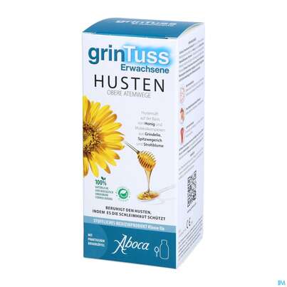 Sie sehen eine Packung Hustensaft Aboca Grintuss Erwachsene Jugendliche Ab 12jahre 128g, Produktbild: 03 Hustensaft Aboca Grintuss Erwachsene Jugendliche Ab 12jahre 128g, A-Nr.: 5571902 - 03