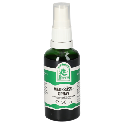 Sie sehen eine Packung MÄDESÜSS SPRAY 50 ML, Produktbild: 01 MÄDESÜSS SPRAY 50 ML, A-Nr.: 4444461 - 01