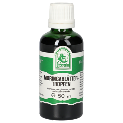 Sie sehen eine Packung MORINGABLÄTTER TROPFEN 50 ML, Produktbild: 01 MORINGABLÄTTER TROPFEN 50 ML, A-Nr.: 5204931 - 01