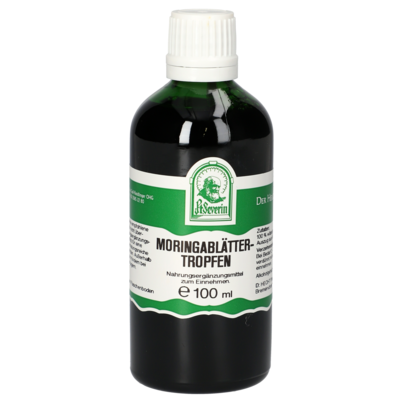 Sie sehen eine Packung MORINGABLÄTTER TROPFEN 100 ML, Produktbild: 01 MORINGABLÄTTER TROPFEN 100 ML, A-Nr.: 5204948 - 01