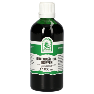 Sie sehen eine Packung OLIVENBLÄTTER TROPFEN 100 ML, Produktbild: 01 OLIVENBLÄTTER TROPFEN 100 ML, A-Nr.: 4394846 - 01