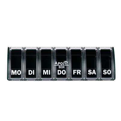 Sie sehen eine Packung APOfit Wochendispenser 1 Dosierer Box grün, Produktbild: 01 APOfit Wochendispenser 1 Dosierer Box grün, A-Nr.: 5965044 - 01
