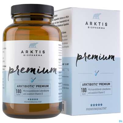 Sie sehen eine Packung Arktis Arktibiotic Pulver Premium 180g, Produktbild: 05 Arktis Arktibiotic Pulver Premium 180g, A-Nr.: 4750330 - 05