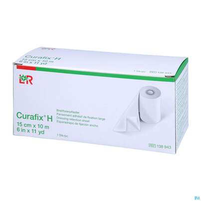 Sie sehen eine Packung Curafix H Fixierpflaster 10mx 15cm 1st, Produktbild: 02 Curafix H Fixierpflaster 10mx 15cm 1st, A-Nr.: 1243495 - 02