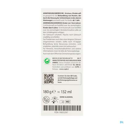 Hustensaft Aboca Grintuss Kinder Ab 1jahr 180g, A-Nr.: 5817510 - 03