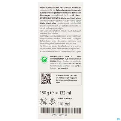 Hustensaft Aboca Grintuss Kinder Ab 1jahr 180g, A-Nr.: 5817510 - 04