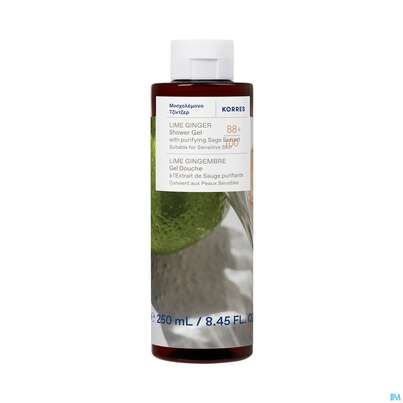Sie sehen eine Packung Korres Lime Ginger Duschgel 250ml, Produktbild: 02 Korres Lime Ginger Duschgel 250ml, A-Nr.: 5793206 - 02