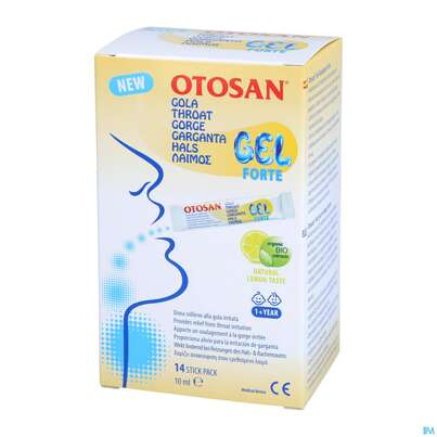 Sie sehen eine Packung Otosan Forte Rachen-halsgel 10ml Sticks Sachet 14st, Produktbild: 02 Otosan Forte Rachen-halsgel 10ml Sticks Sachet 14st, A-Nr.: 4582602 - 02