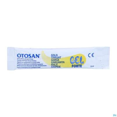 Sie sehen eine Packung Otosan Forte Rachen-halsgel 10ml Sticks Sachet 14st, Produktbild: 06 Otosan Forte Rachen-halsgel 10ml Sticks Sachet 14st, A-Nr.: 4582602 - 06