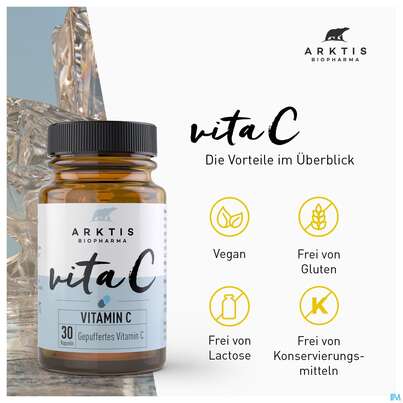 Sie sehen eine Packung Vitamin C Kapseln Arktis 30st, Produktbild: 05 Vitamin C Kapseln Arktis 30st, A-Nr.: 4750608 - 05
