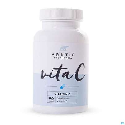 Sie sehen eine Packung Vitamin C Kapseln Arktis 90st, Produktbild: 01 Vitamin C Kapseln Arktis 90st, A-Nr.: 4750614 - 01