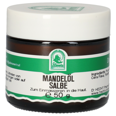 Sie sehen eine Packung MANDELÖL SALBE 50 G, Produktbild: 01 MANDELÖL SALBE 50 G, A-Nr.: 4116490 - 01