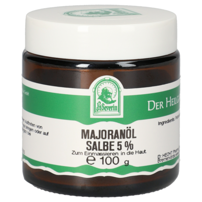 Sie sehen eine Packung MAJORANÖL SALBE 5% 100 G, Produktbild: 01 MAJORANÖL SALBE 5% 100 G, A-Nr.: 5676995 - 01