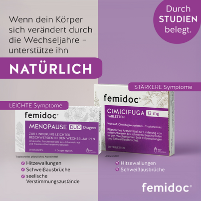 femidoc CIMICIFUGA 13 mg Filmtabletten, A-Nr.: 5533787 - 08
