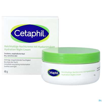 Sie sehen eine Packung Cetaphil Nachtcreme +hyaluronsaeure Reichhalt 48ml, Produktbild: 06 Cetaphil Nachtcreme +hyaluronsaeure Reichhalt 48ml, A-Nr.: 4839343 - 06