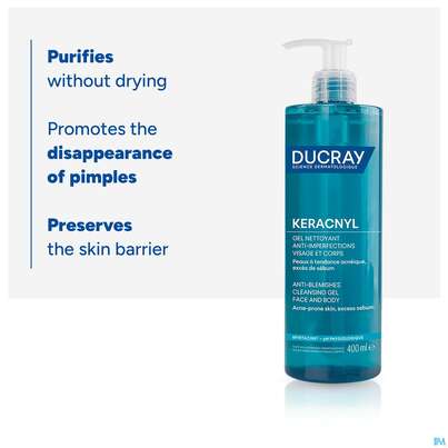 Ducray Keracnyl Schäumendes Waschgel 400ml, A-Nr.: 5564405 - 08