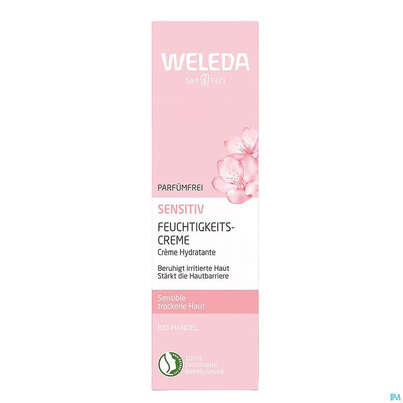 Sie sehen eine Packung Weleda Feuchtigkeitscreme Mandel Sensitiv 30ml, Produktbild: 01 Weleda Feuchtigkeitscreme Mandel Sensitiv 30ml, A-Nr.: 5848284 - 01