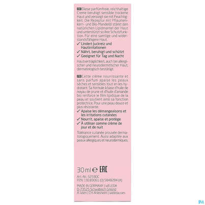 Sie sehen eine Packung Weleda Feuchtigkeitscreme Mandel Sensitiv 30ml, Produktbild: 04 Weleda Feuchtigkeitscreme Mandel Sensitiv 30ml, A-Nr.: 5848284 - 04